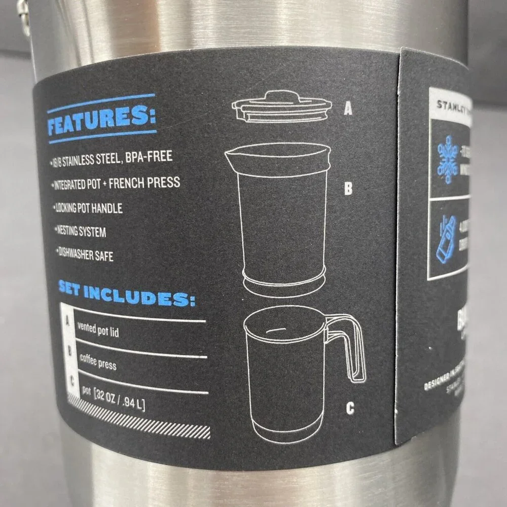 Stanley Stainless Steel Boil + Brew French Press Mug with Black Lid - Picture 8 of 16
